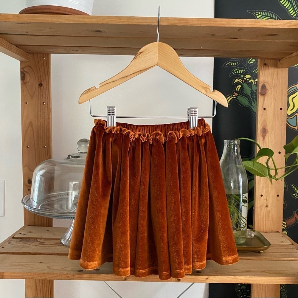 Pink Chicken Gianna Skirt Burnt Orange Velour - Picture 5 of 11
